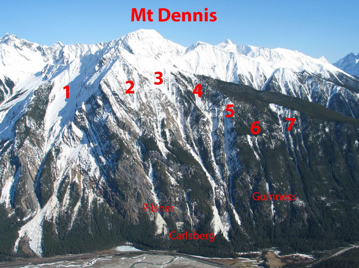 No Access Mt Dennis Ice Climbs Mountain Conditions Report